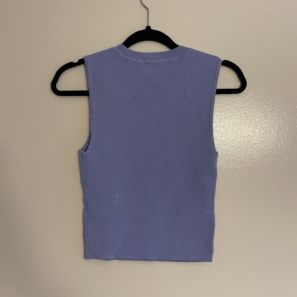 Abercrombie & Fitch Women M Periwinkle Knit Underbust Corset Crew Tank Top - Picture 8 of 9